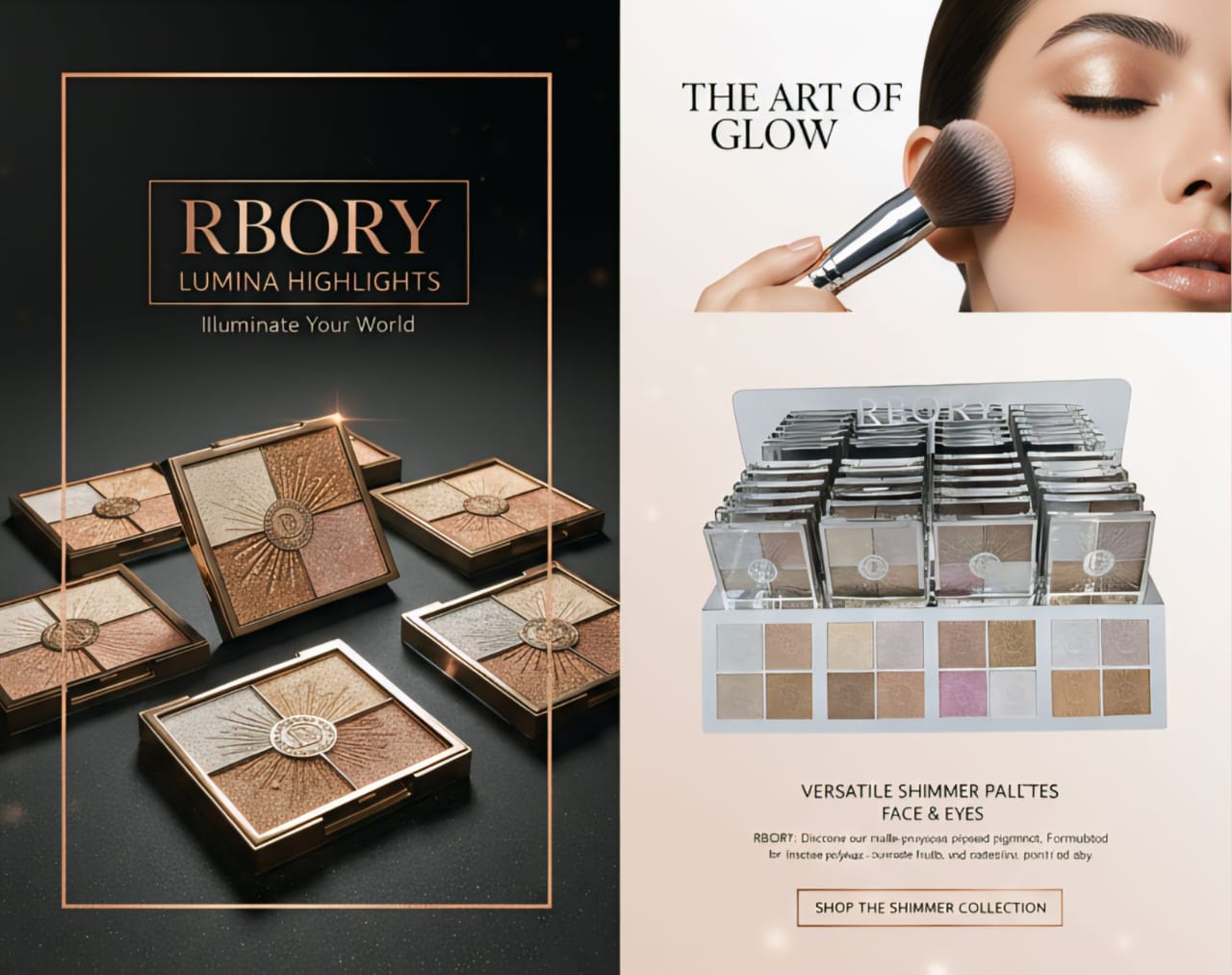 RBORY Lumina Highlights – Shimmer Face & Eye Palette