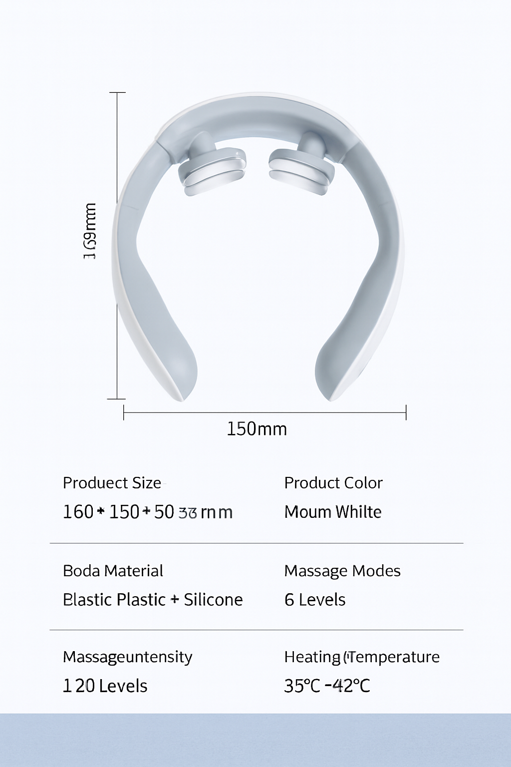 Smart Electric Neck Massager with Heat | Cervical Pain Relief Device (USB Rechargeable)