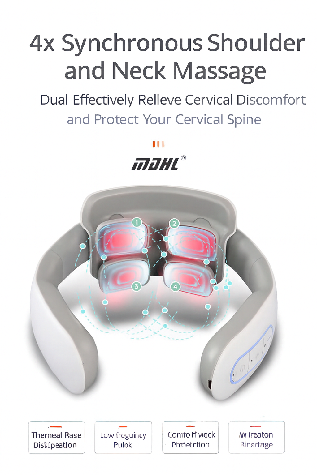 Smart Electric Neck Massager with Heat | Cervical Pain Relief Device (USB Rechargeable)