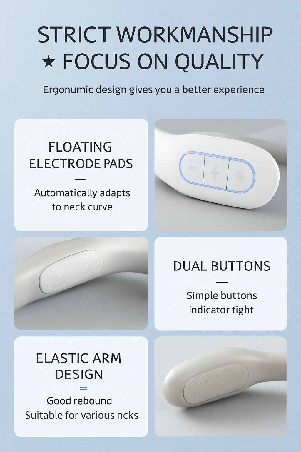 Smart Electric Neck Massager with Heat | Cervical Pain Relief Device (USB Rechargeable)
