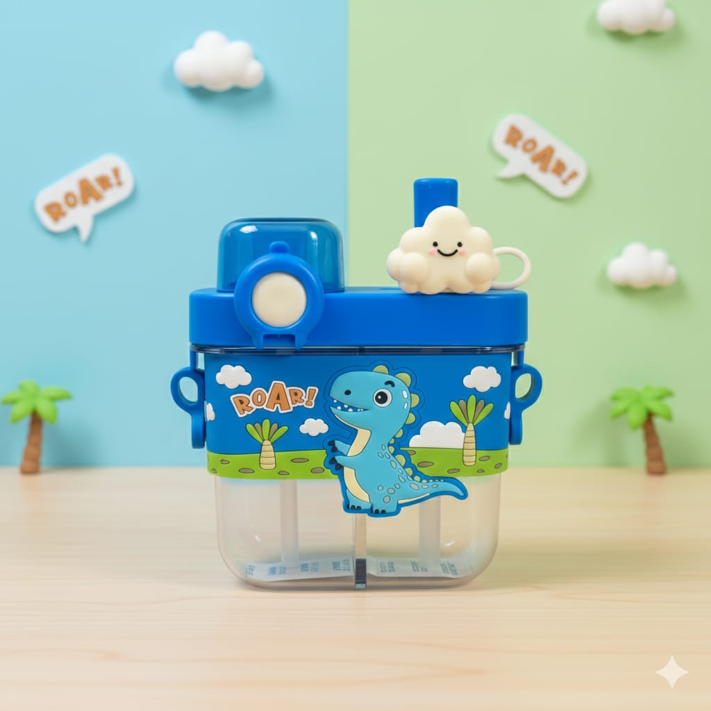 Cute Cartoon Kids Straw Bottle – Leak-Proof | BPA-Free | Multiple Characters