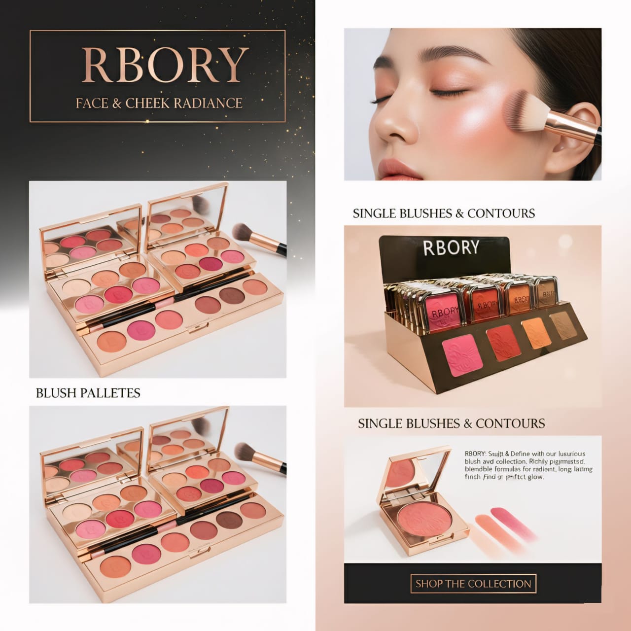 RBORY Face & Cheek Radiance – Blush Palette & Single Blushes