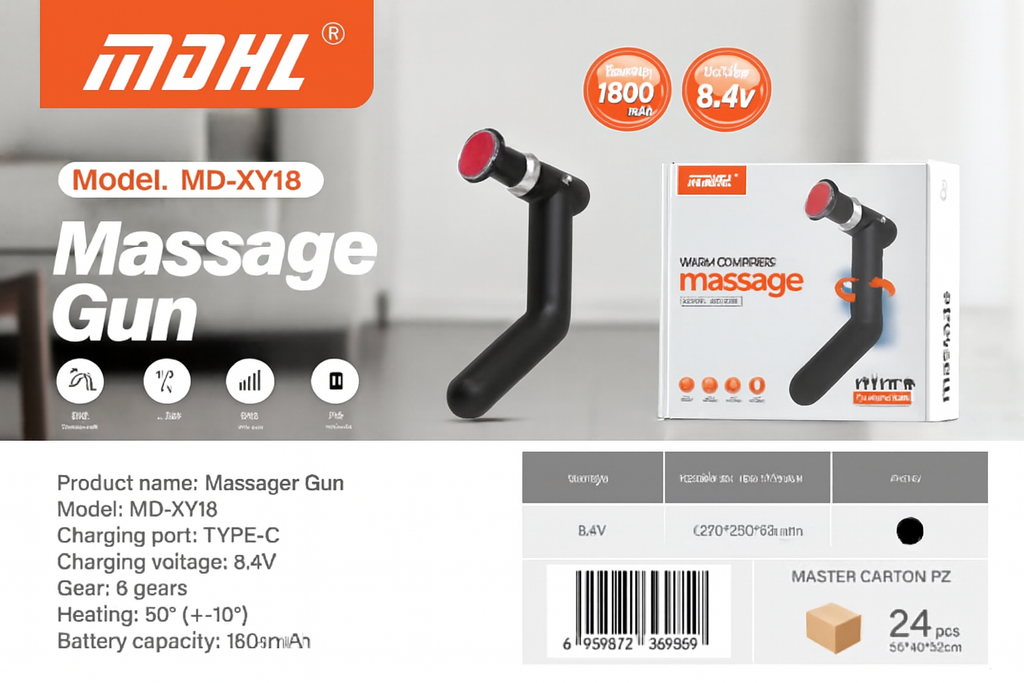MDHL Warm Compress Massage Gun – 6-Gear Deep Tissue Muscle Relaxer