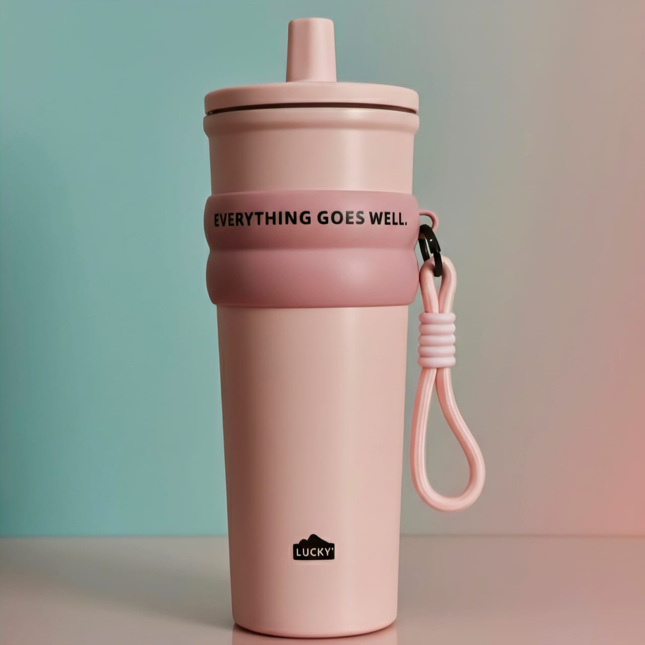 Motivational Stainless Steel Sipper Bottle – “Everything Goes Well” | Leak-Proof | 3 Color Options