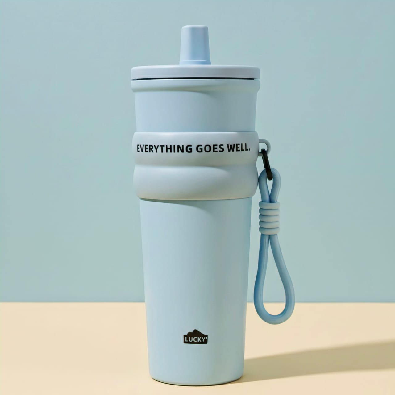 Motivational Stainless Steel Sipper Bottle – “Everything Goes Well” | Leak-Proof | 3 Color Options