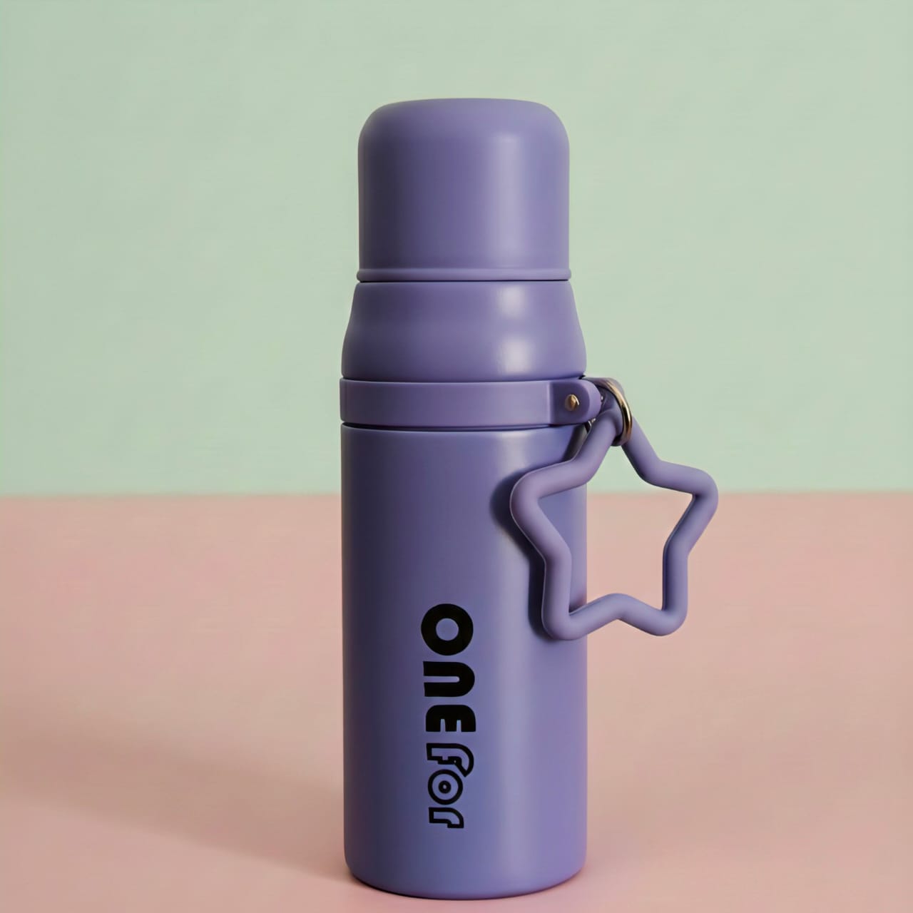 OneFor Cute Star-Handle Stainless Steel Thermos Bottle – 420ml