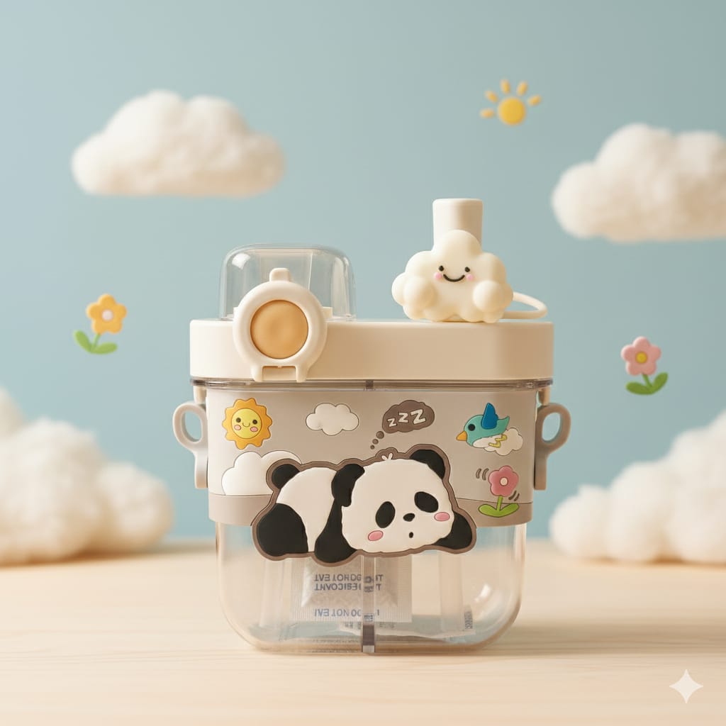 Cute Cartoon Kids Straw Bottle – Leak-Proof | BPA-Free | Multiple Characters