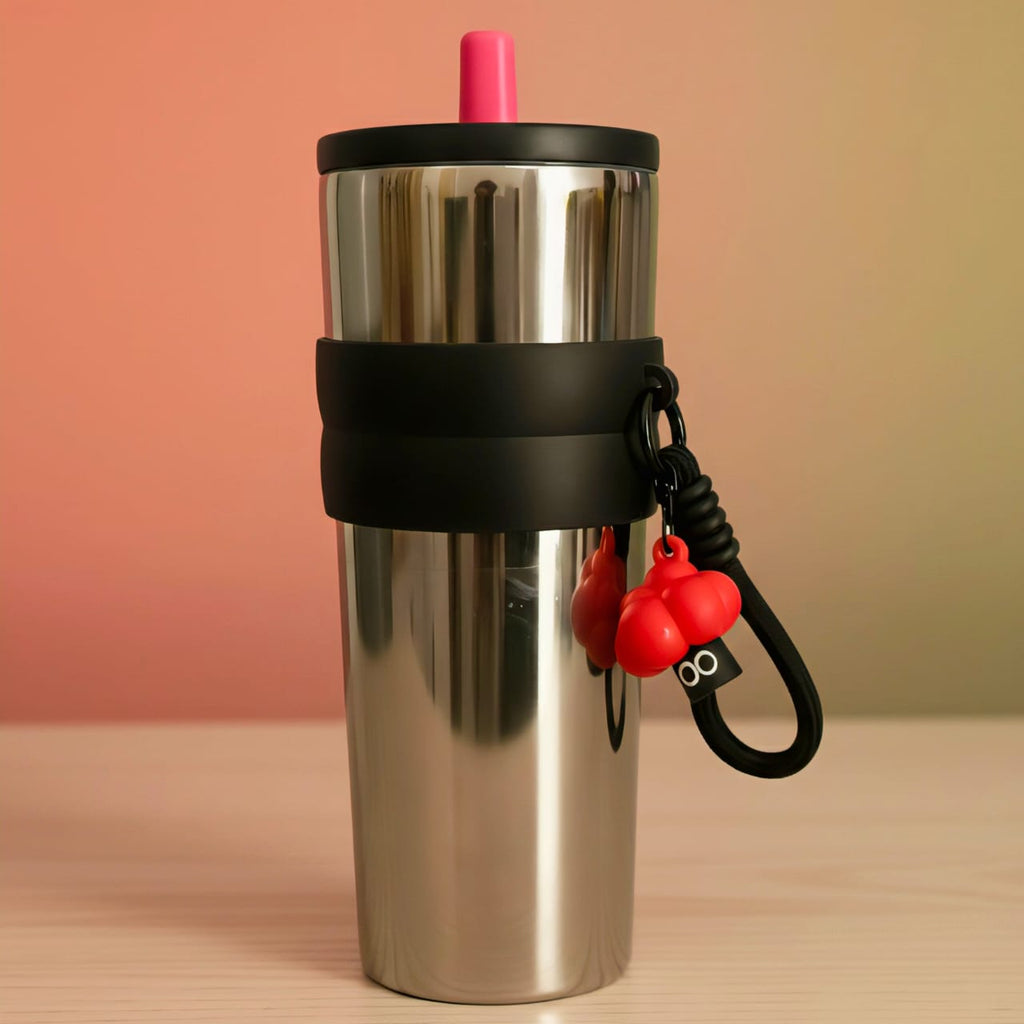 Premium Leak-Proof Silicone Grip Sipper Tumbler with Charm – 750ml