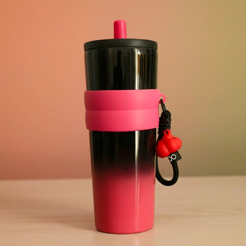 Premium Leak-Proof Silicone Grip Sipper Tumbler with Charm – 750ml