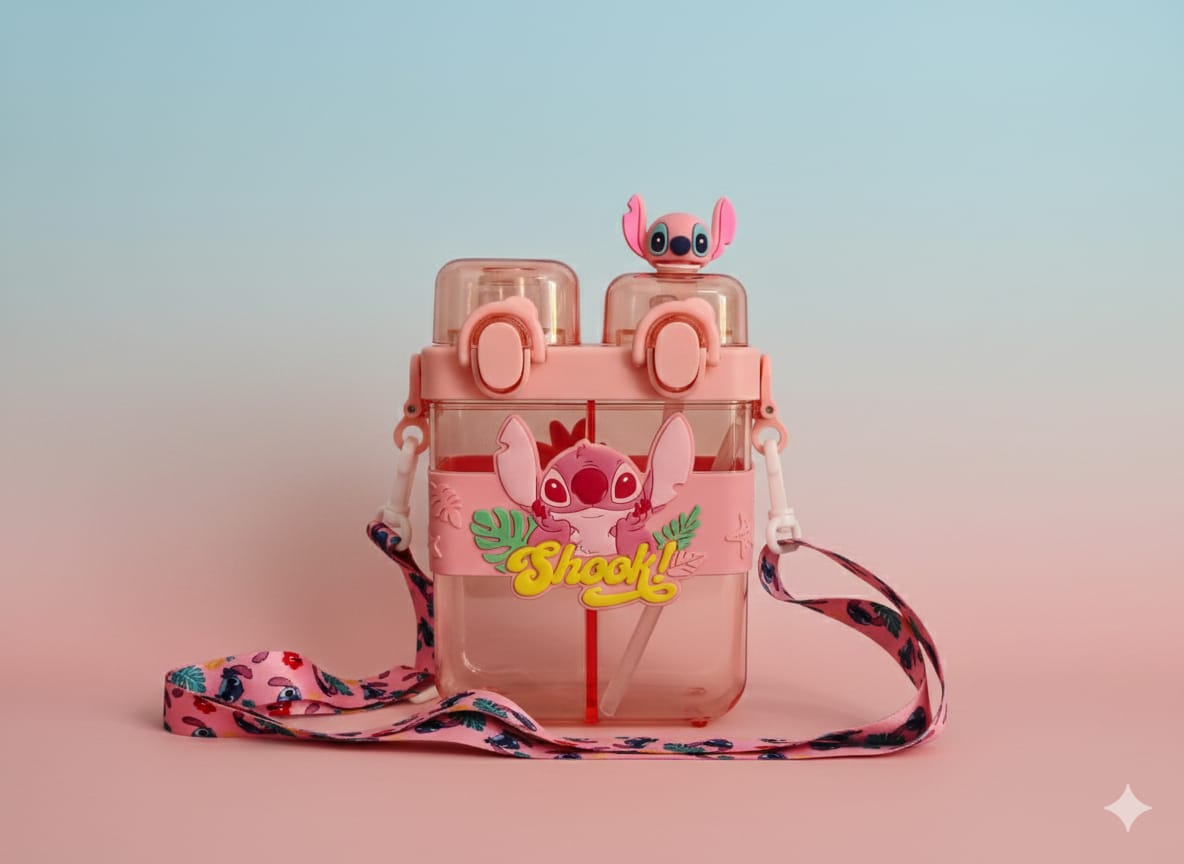 Cute Alien Dual-Chamber Water Bottle With Strap – 700ml