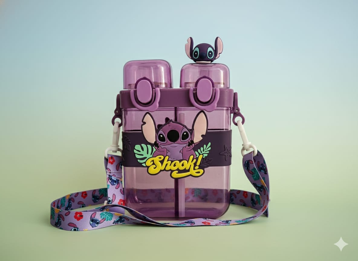 Cute Alien Dual-Chamber Water Bottle With Strap – 700ml