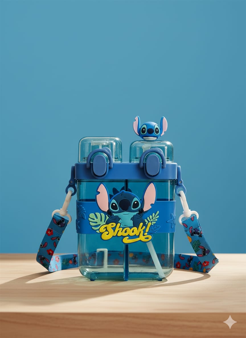 Cute Alien Dual-Chamber Water Bottle With Strap – 700ml